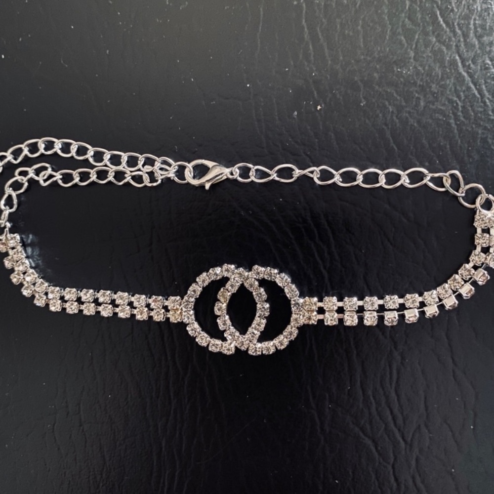 💗 Silver Crystal Ankle Bracelet 9”-12” NEW - Picture 5 of 5